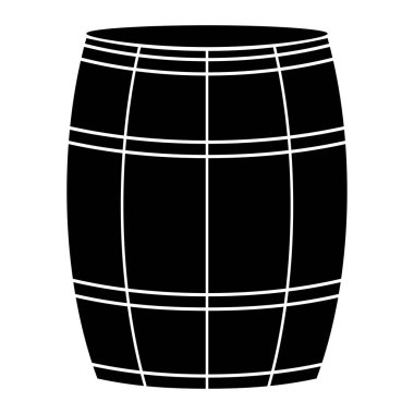 Şarap ya da bira varil siyah renk simgesi .