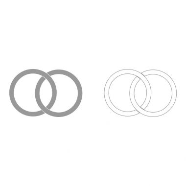 İki gümrüklü alyans gri Icon set .