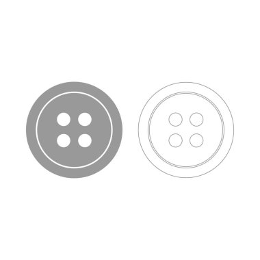 Giyim düğmesi gri Icon set .