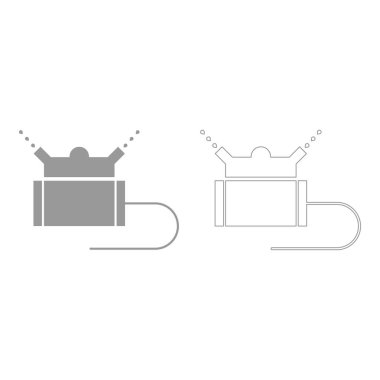 Atom gri renk Icon set .