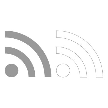 Haber çizgi işareti gri Icon set .