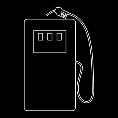 Benzin istasyonu beyaz renk yol simgesi .