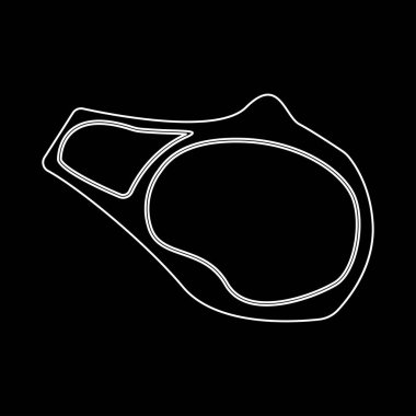 Biftek beyaz renk yol simgesi .