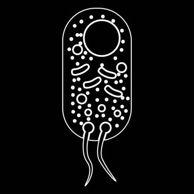 Bakteri renk yol simgesi Beyaz .