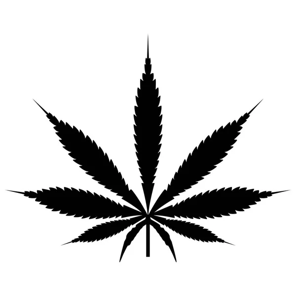 Cannabis (marijuana) feuille icône de couleur noire  . — Image vectorielle