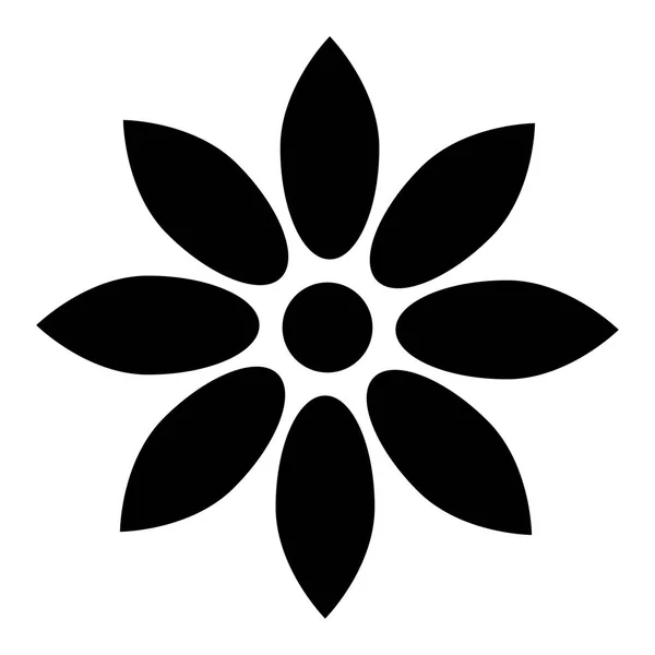 Flower svart färgikonen . — Stock vektor
