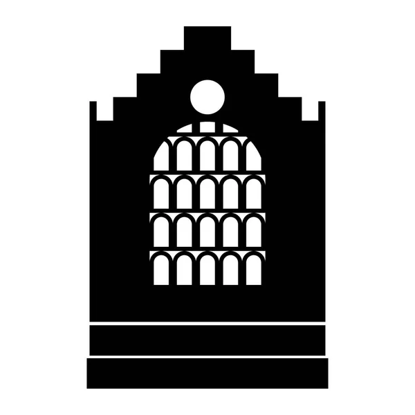 Iglesia edificio icono de color negro  . — Archivo Imágenes Vectoriales