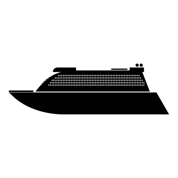 Transatlantisches Kreuzfahrtschiff schwarze Farbe Symbol . — Stockvektor