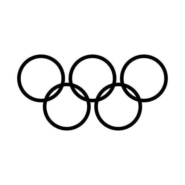 Olympic rings black color icon .