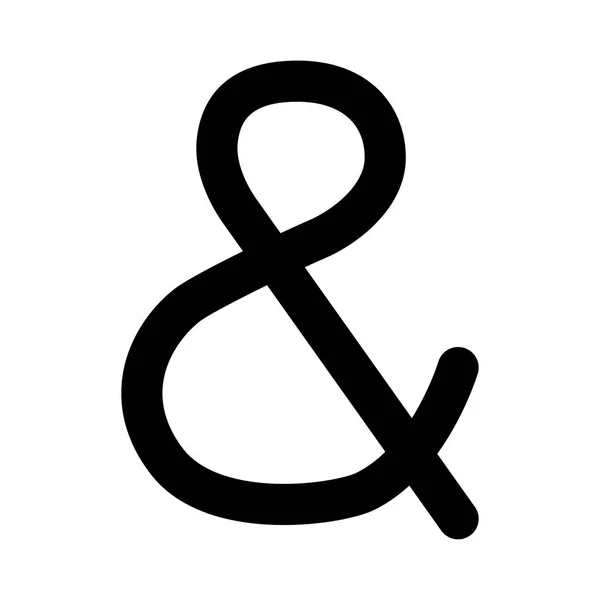 Ampersand icono de color negro  . — Vector de stock
