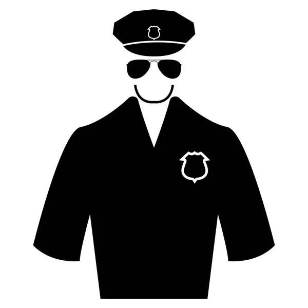 Ikona kolor czarny policji . — Wektor stockowy