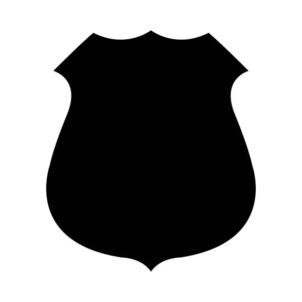 Policejní odznak ikonu černé barvy . — Stockový vektor