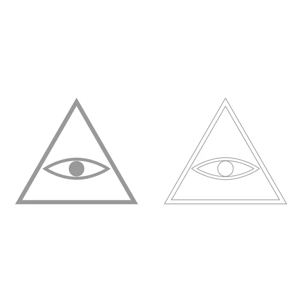Todos viendo el símbolo del ojo el icono de conjunto gris  . — Vector de stock