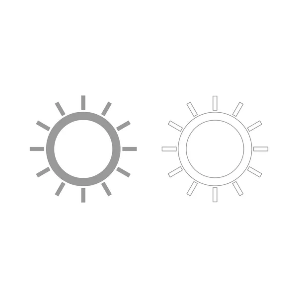 Sun šedý nastavit ikonu . — Stockový vektor