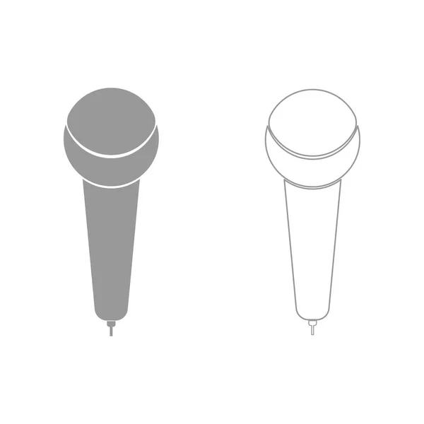 Microfoon de grijze ingesteld pictogram . — Stockvector