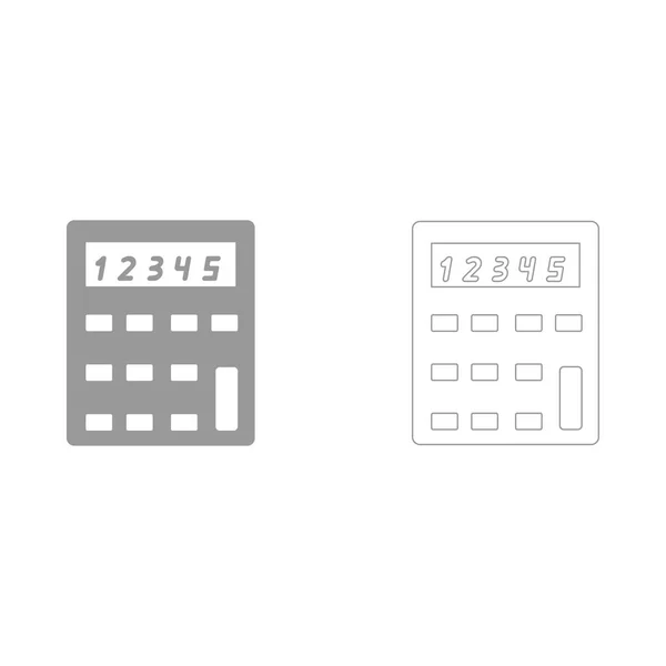 Calculadora el icono de conjunto gris  . — Vector de stock