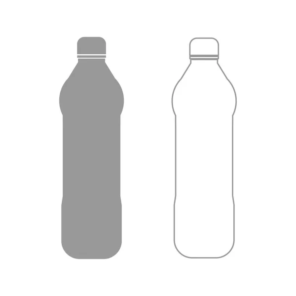 Plastikowe butelki wody szarej Ustaw ikonę . — Wektor stockowy