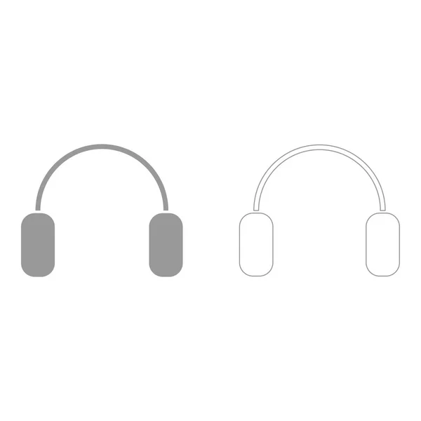 Auriculares el icono de conjunto gris  . — Archivo Imágenes Vectoriales