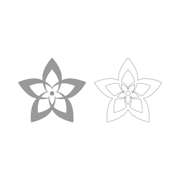 Blomma grå Ange ikon . — Stock vektor
