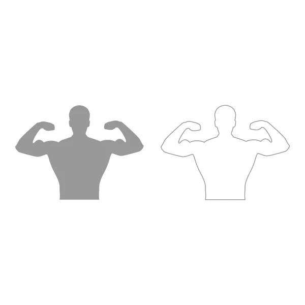 Bodybuilder graue Farbe Symbol . — Stockvektor