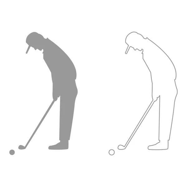 Golfista conjunto icono  . — Vector de stock