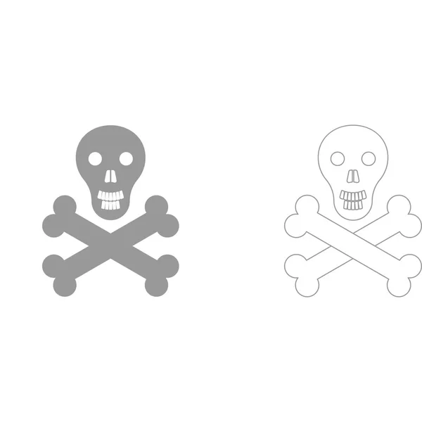 Icono de conjunto de cráneo y huesos  . — Vector de stock
