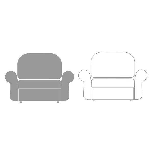 Fauteuil gris ensemble icône  . — Image vectorielle