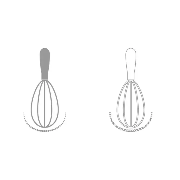 Whisk icono conjunto gris  . — Vector de stock