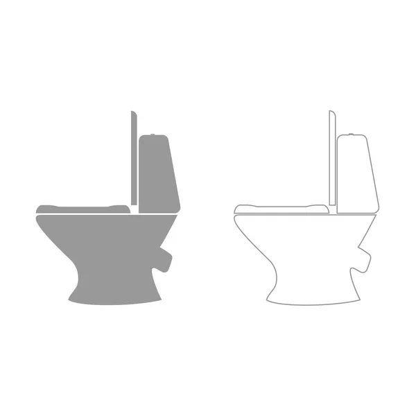 厕所碗灰色设置图标 . — 图库矢量图片