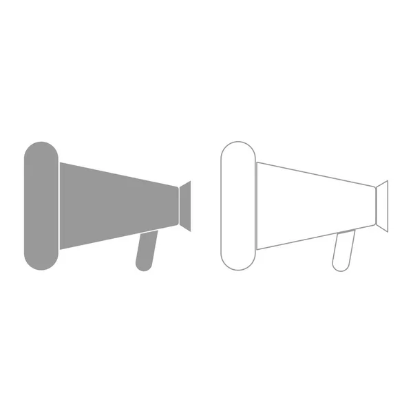 Loud speaker or megaphone  grey set  icon . — Stock Vector