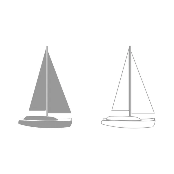 Icône ensemble Yacht gris  . — Image vectorielle