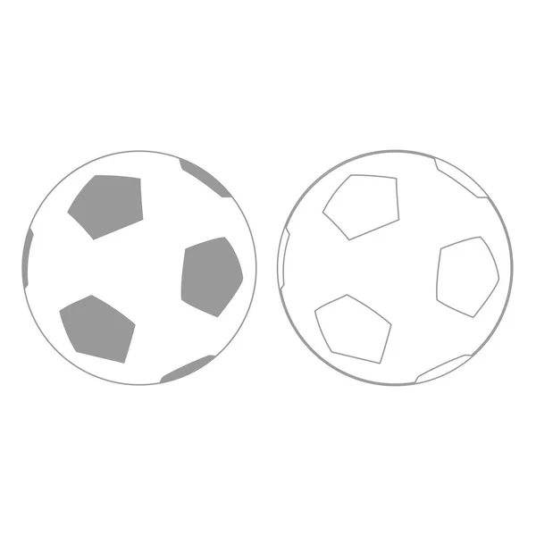 Pallone da calcio grigio set icona  . — Vettoriale Stock
