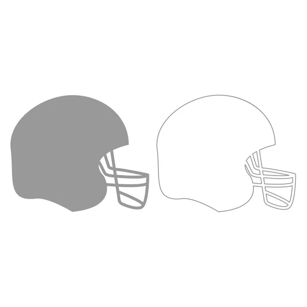 Casco de fútbol americano gris conjunto icono  . — Archivo Imágenes Vectoriales