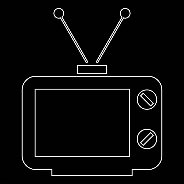 Alte tv weiße Farbe Pfad Symbol . — Stockvektor