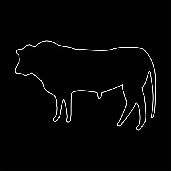 Bull white color path  icon . — Stock Vector