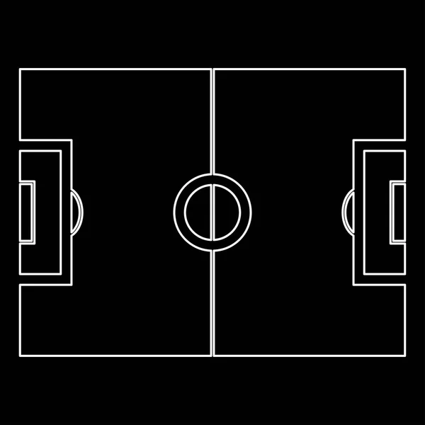 Terrain de football icône de chemin de couleur blanche  . — Image vectorielle