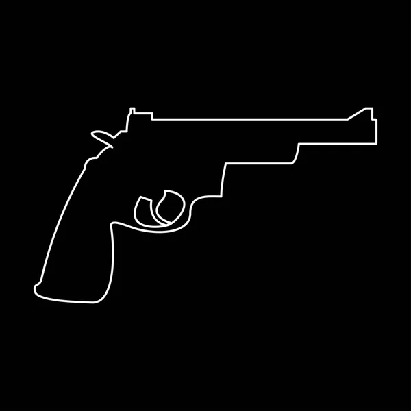 Pictogram van de pad van de witte kleur van pistool revolver . — Stockvector