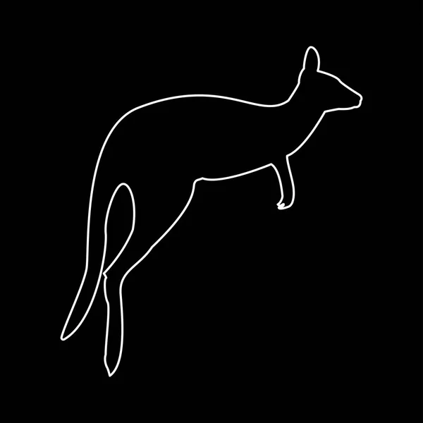 Kangoeroe witte kleur pad pictogram . — Stockvector