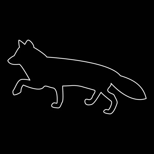 Fox van silhouetten witte kleur pad pictogram . — Stockvector