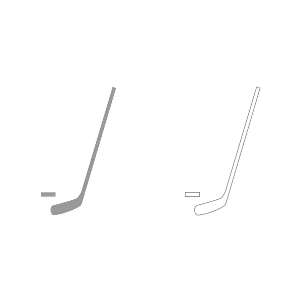 Hockey sticks and puck  grey set  icon . — Stock Vector