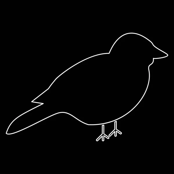 Pájaro icono ruta de color blanco  . — Vector de stock