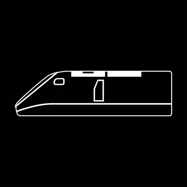 Sebesség vonat fehér színű utat ikon . — Stock Vector