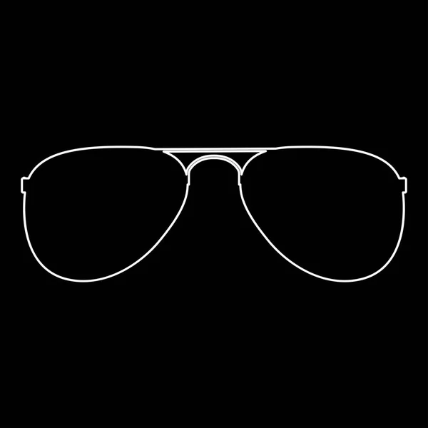 Brille weiße Farbe Pfad Symbol . — Stockvektor