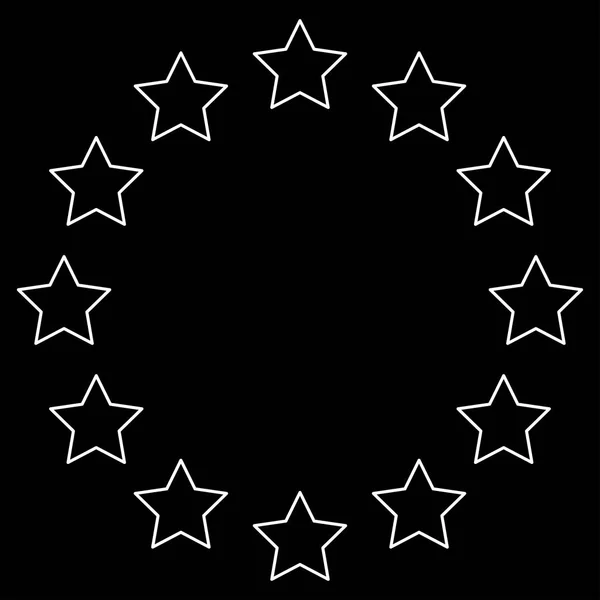 Estrellas en círculo icono de ruta de color blanco  . — Archivo Imágenes Vectoriales