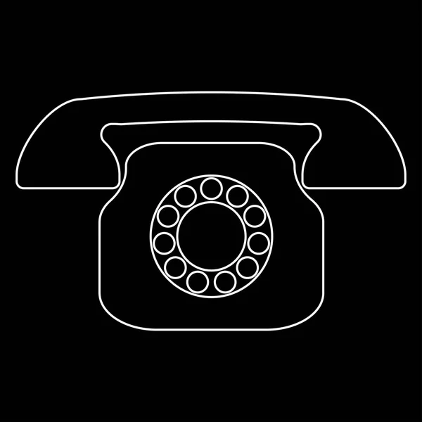 Retro telefon vit färg sökvägen ikon . — Stock vektor