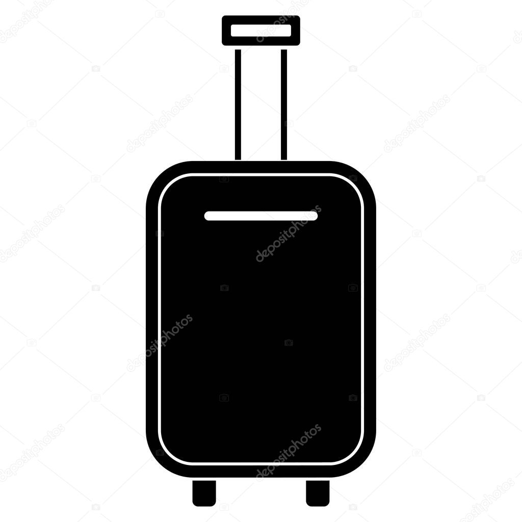 Luggage bag black color icon .