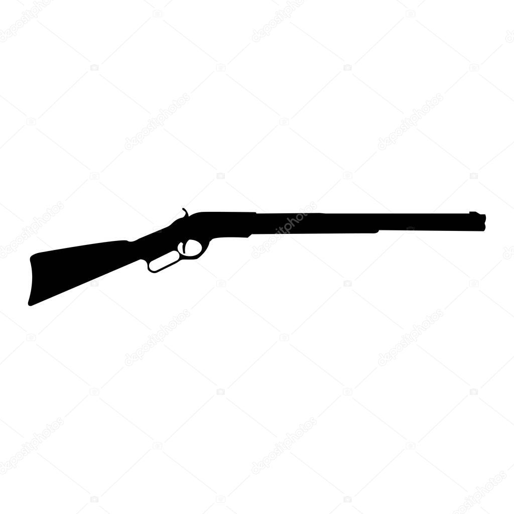 Rifle black color icon .