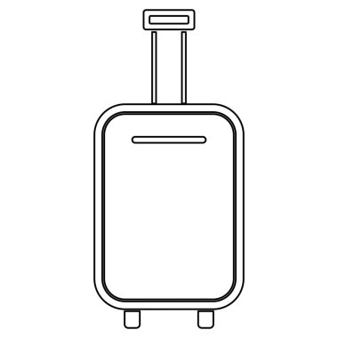 Bagaj çanta siyah renk yol simgesi .