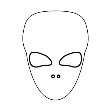 Dünya dışı yabancı yüz ya da baş siyah renk yol simgesi .