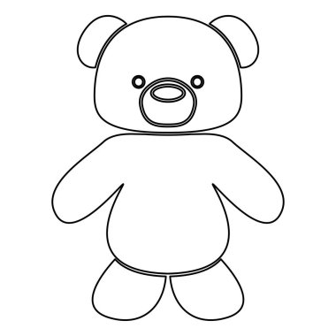 Minik ayı siyah renk yol simgesi .